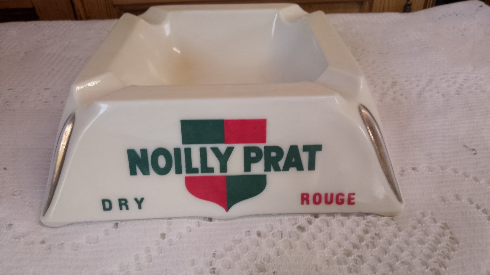 French Vintage Noilly Prat Dry Rouge Ivorex LARGE  Ashtray Man Cave