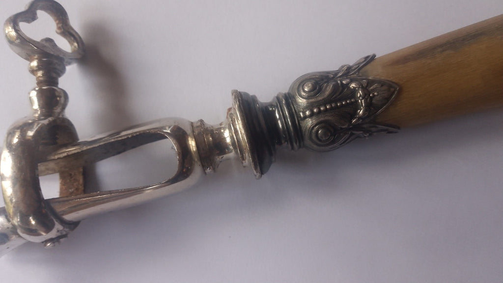 Antique French Flatware Manche A Gigot Leg Of Lamb Bone Holder Bone Handle