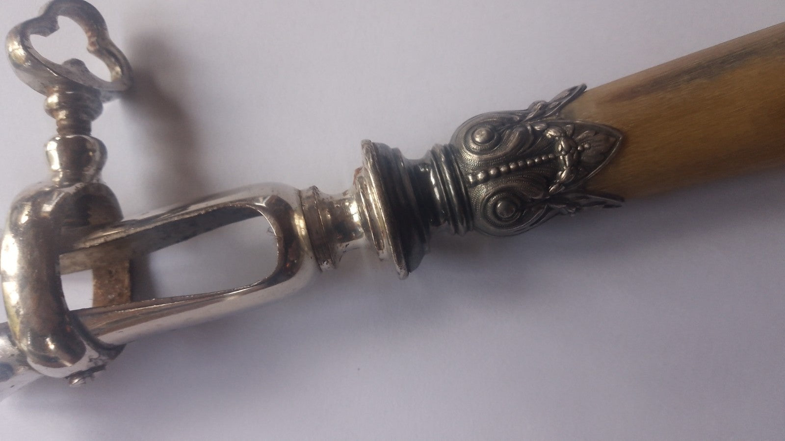 Antique French Flatware Manche A Gigot Leg Of Lamb Bone Holder Bone Handle