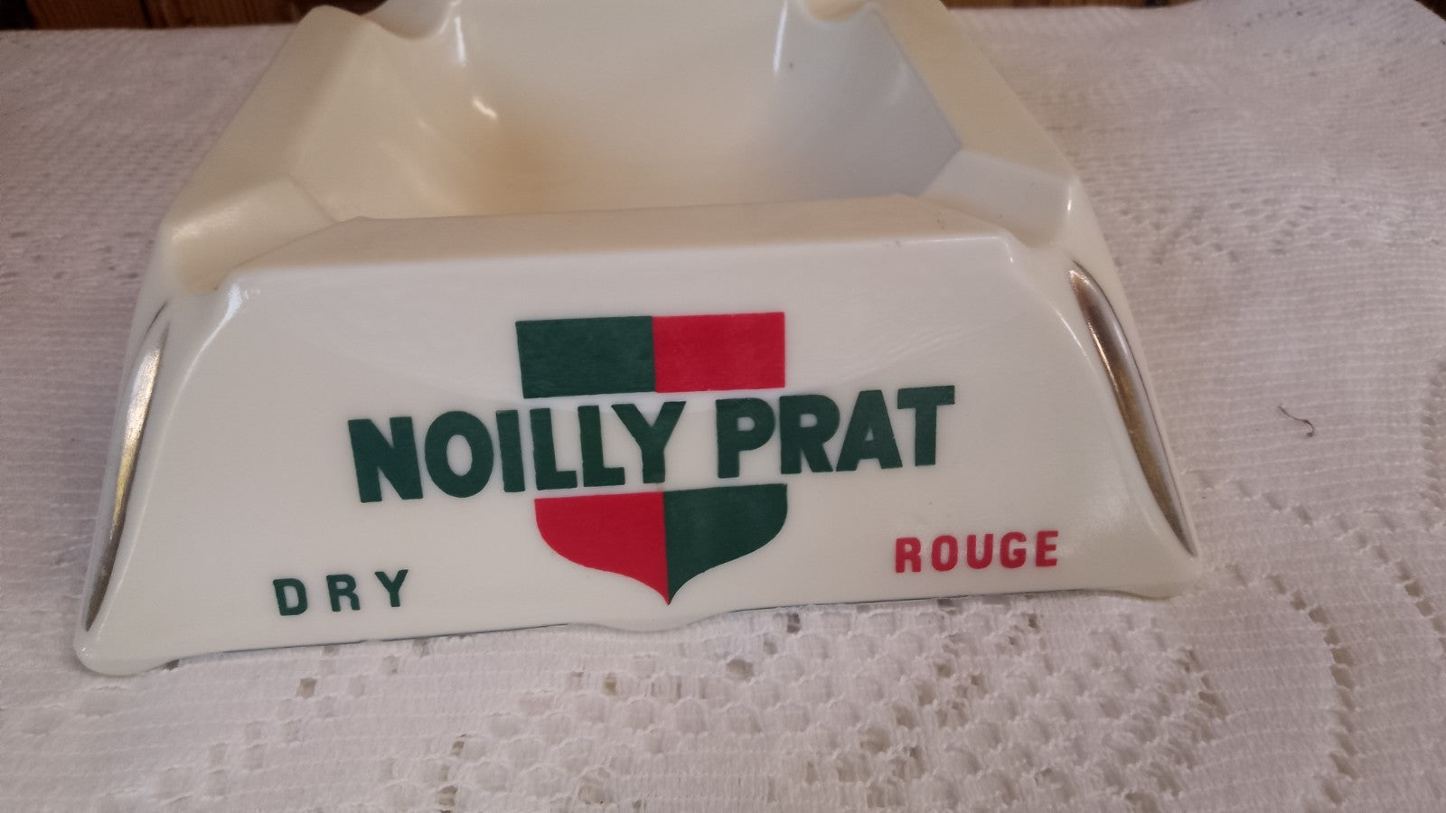 French Vintage Noilly Prat Dry Rouge Ivorex LARGE  Ashtray Man Cave