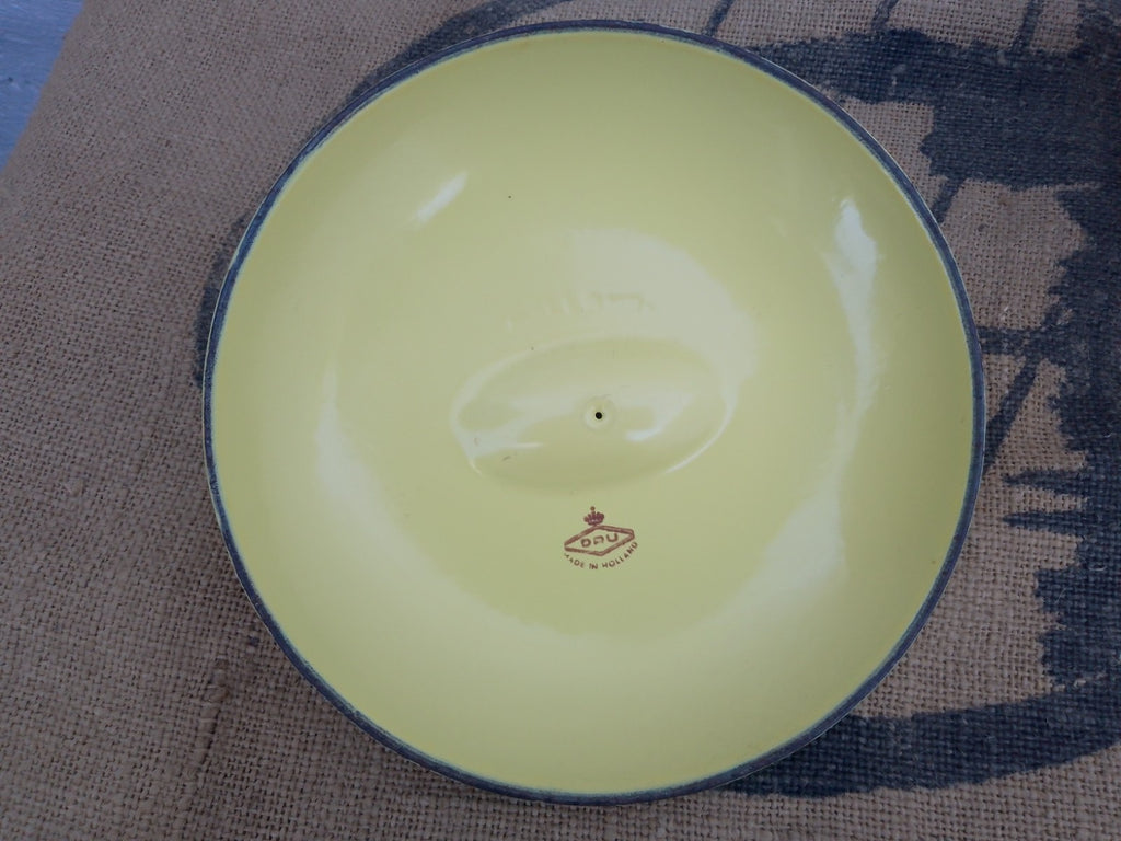 DRU Holland Dutch Round Oven Yellow Cast Iron Enamel Casserole Dish with Lid