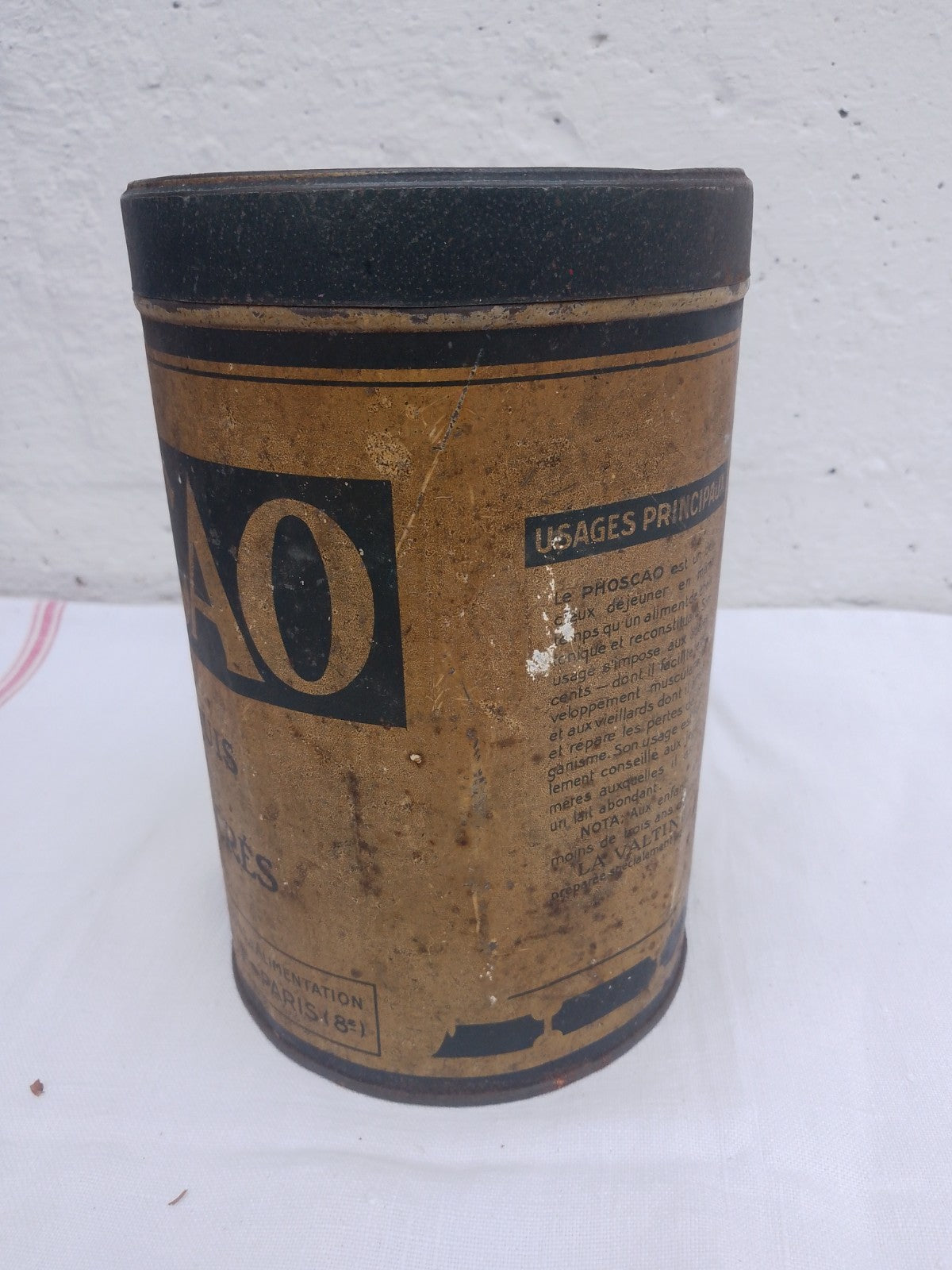 French Vintage Advertising Tin Box Phoscao Empty 1kg Sweet Breakfasts