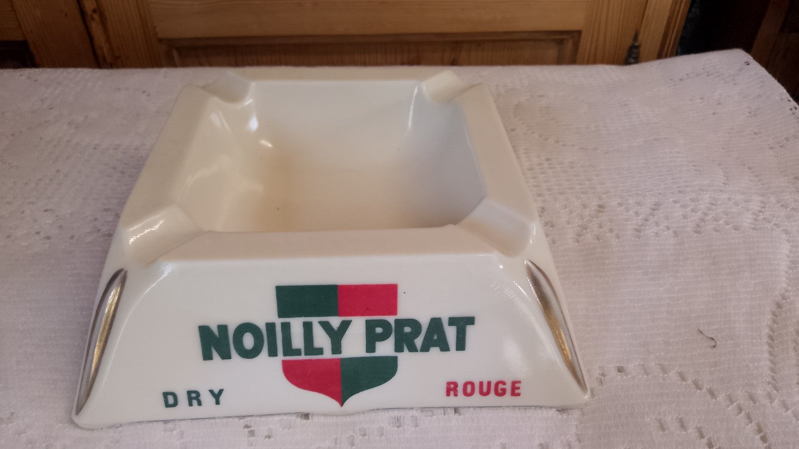 French Vintage Noilly Prat Dry Rouge Ivorex LARGE  Ashtray Man Cave