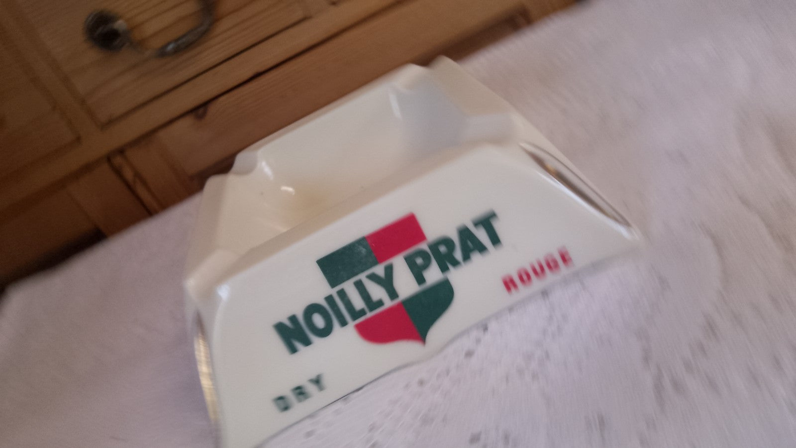 French Vintage Noilly Prat Dry Rouge Ivorex LARGE  Ashtray Man Cave