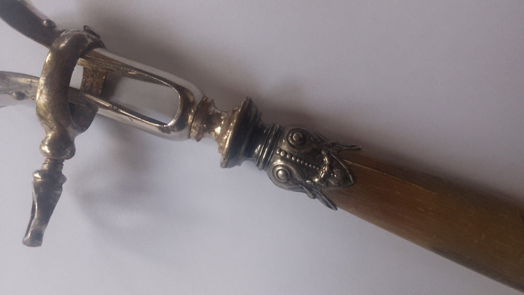 Antique French Flatware Manche A Gigot Leg Of Lamb Bone Holder Bone Handle