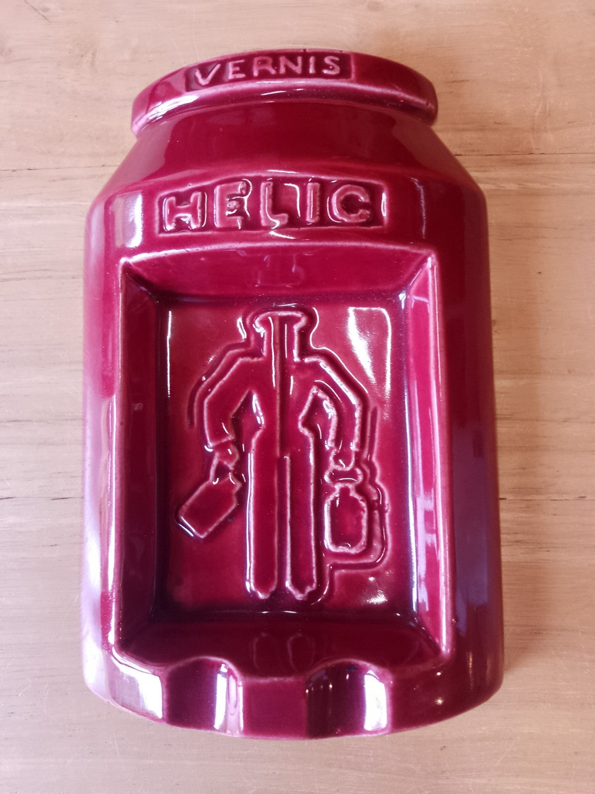 Vintage French Vernis Helic Ashtray Ceramic SCARCE Pub Bar Man Cave Decor