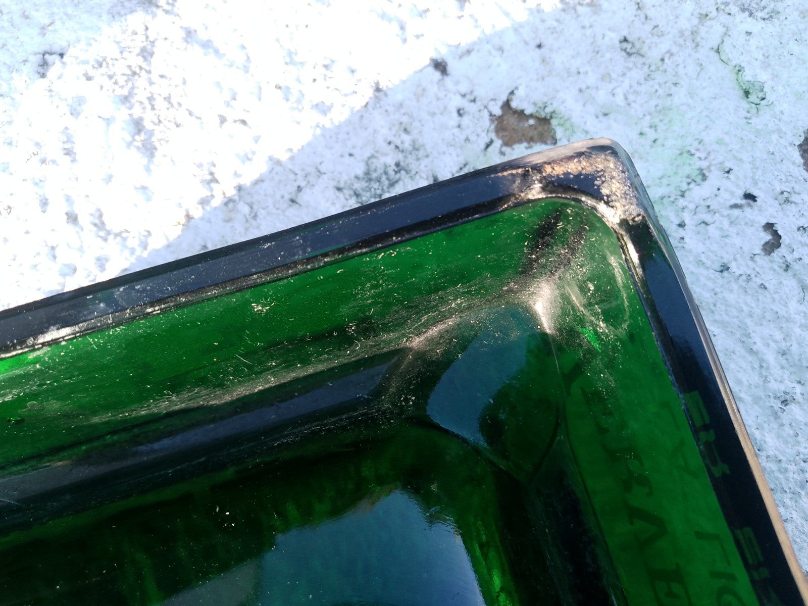 Vintage French Ashtray Verveine du Velay PAGES Liqueur Green Glass Pub Man Cave