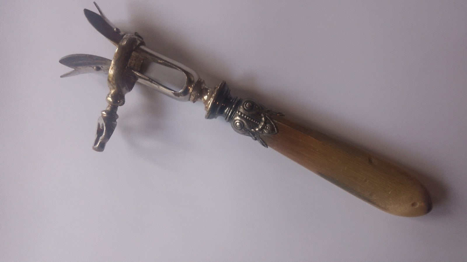 Antique French Flatware Manche A Gigot Leg Of Lamb Bone Holder Bone Handle
