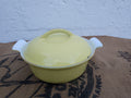 DRU Holland Dutch Round Oven Yellow Cast Iron Enamel Casserole Dish with Lid