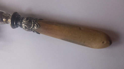Antique French Flatware Manche A Gigot Leg Of Lamb Bone Holder Bone Handle