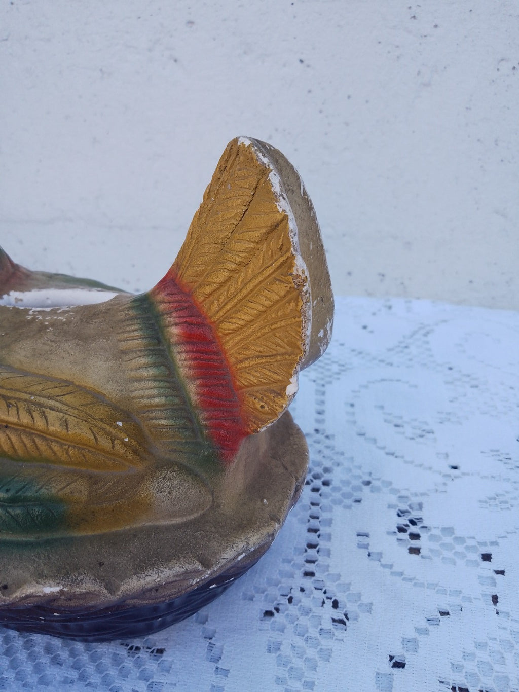 Vintage French Plaster Chicken Money Bank Break To Open Piggy Bank c1950-60's