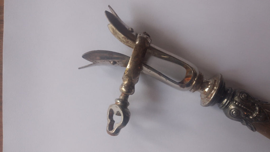 Antique French Flatware Manche A Gigot Leg Of Lamb Bone Holder Bone Handle