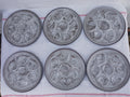 Set of 6 Vintage French Oyster Plates 10ins 25cms c1960's? Seashell