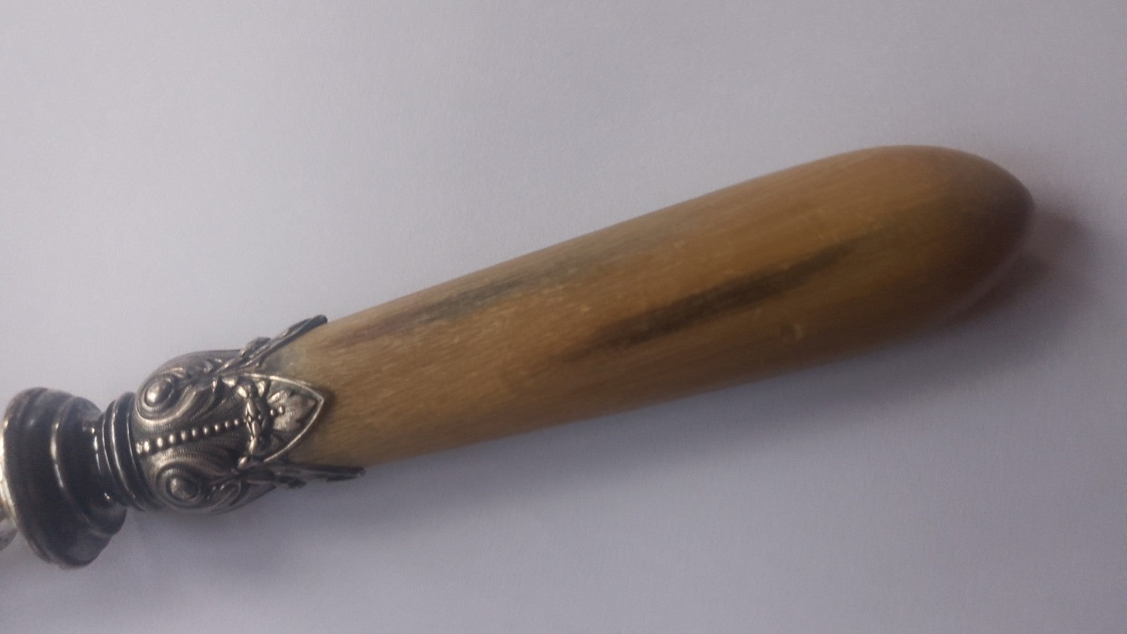 Antique French Flatware Manche A Gigot Leg Of Lamb Bone Holder Bone Handle