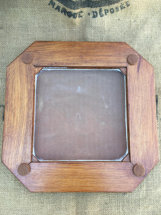 French Art Deco Style Vintage Decorative Tile Trivet/Pot Stand. Circa 1980. Unusual Octagonal shape